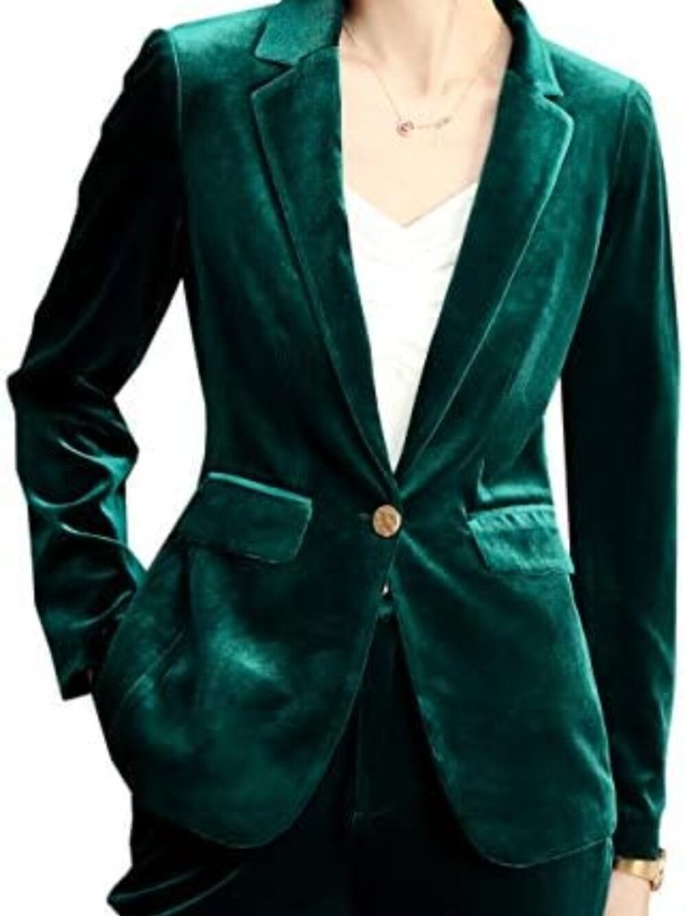 Green Velvet Blazer